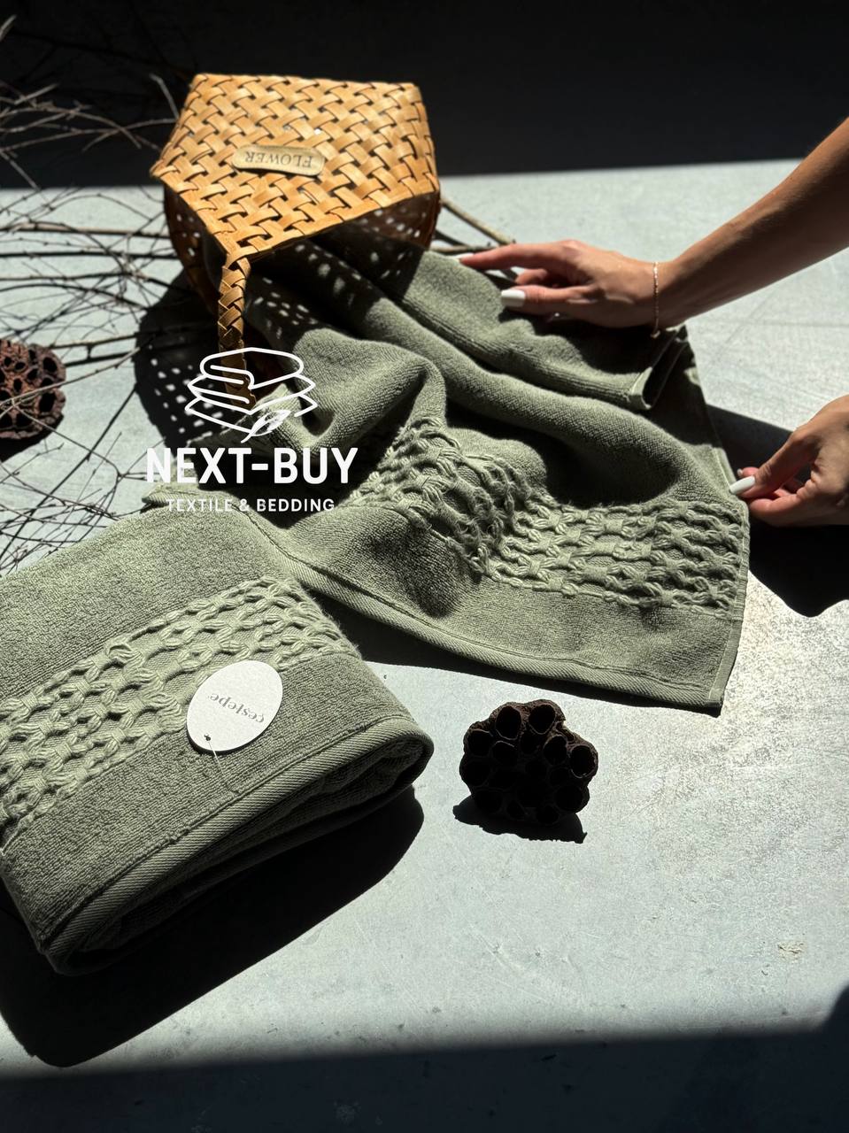 Набір бавовняних рушників Cestepe Soft touch yesil 2шт