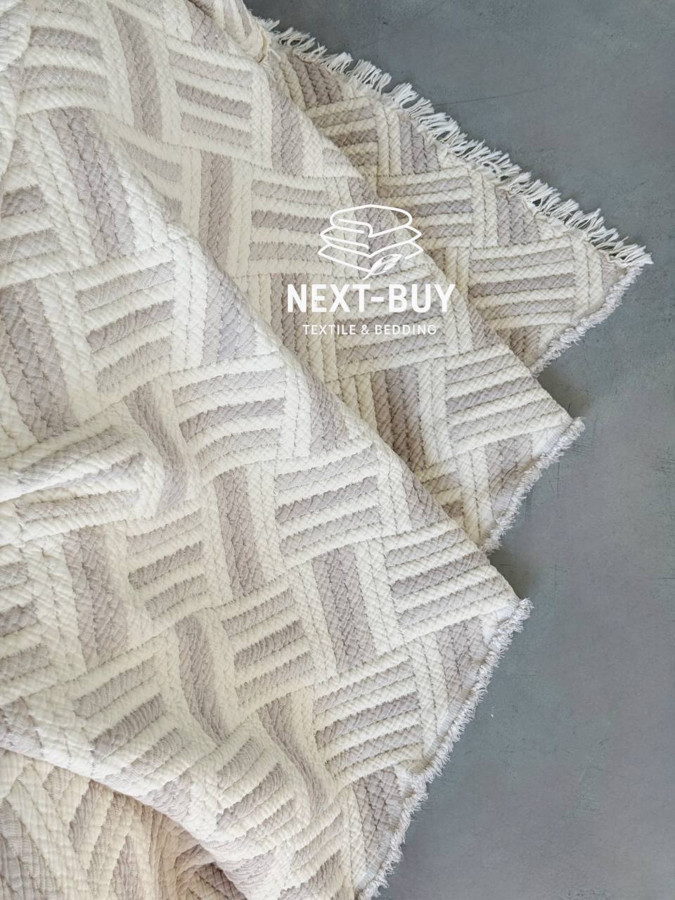 Муслиновое покрывало Morning mist kahve/krem евро Турция