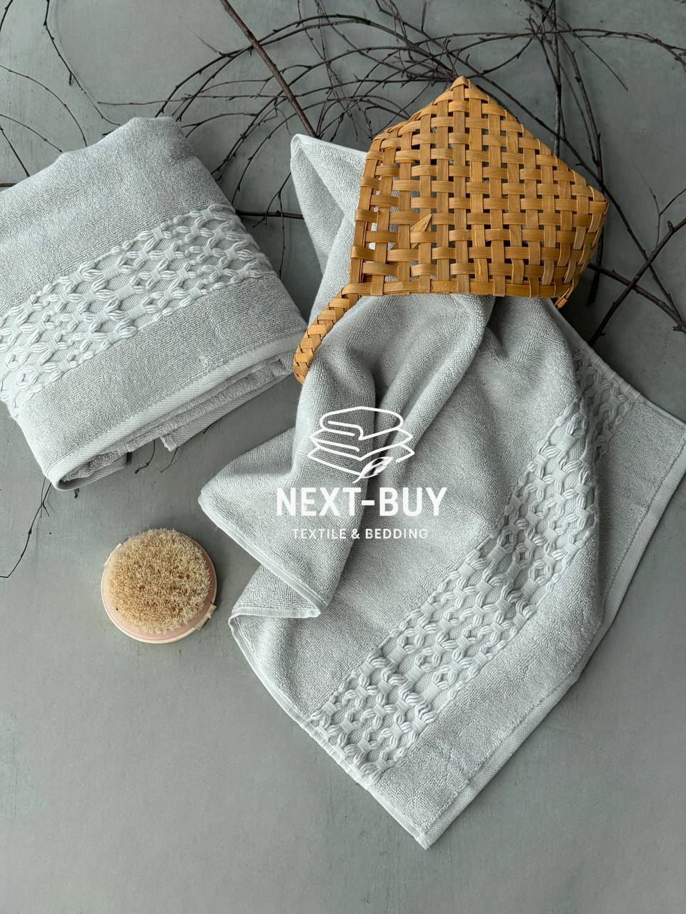 Набір бавовняних рушників Cestepe Soft touch light gri 2шт