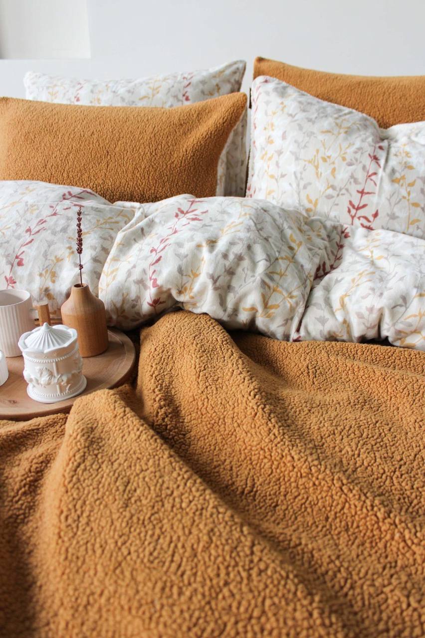 Зимовий комплект постільної білизни двосторонній Sherwood Zerdecal полуторний Туреччина