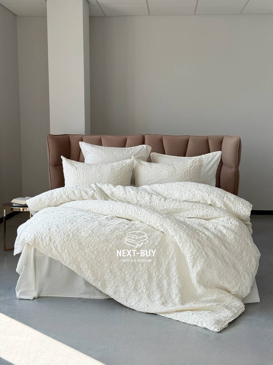 Ексклюзивна постільна білизна Limasso Kristal Snow white 160х220(2шт) з вареної бавовни