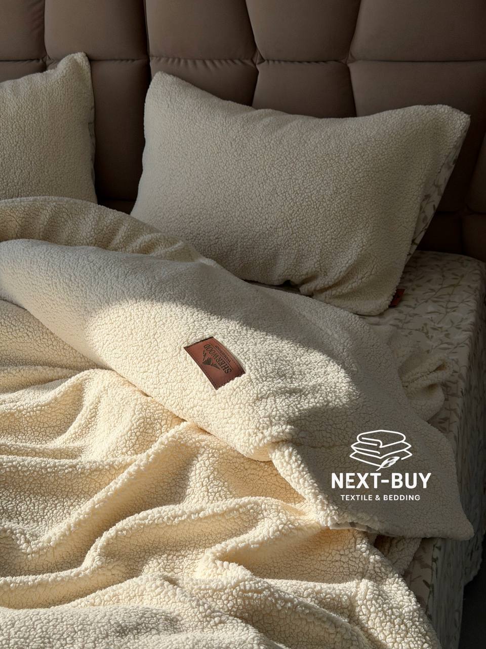 Зимовий комплект постільної білизни двосторонній Sherwood Krem євро Туреччина