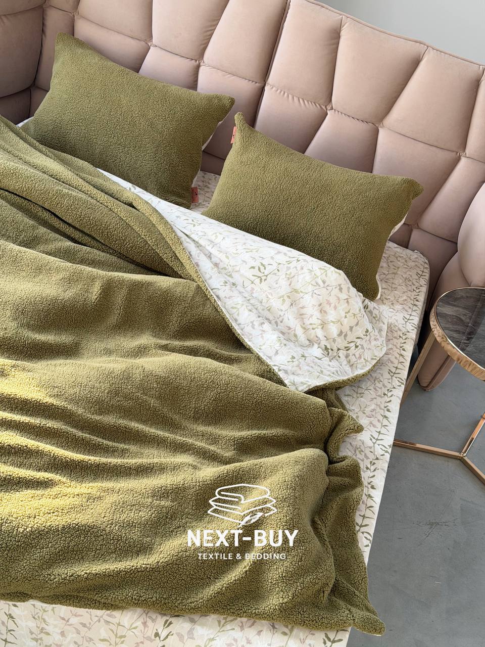 Зимовий комплект постільної білизни двосторонній Sherwood Haki євро Туреччина