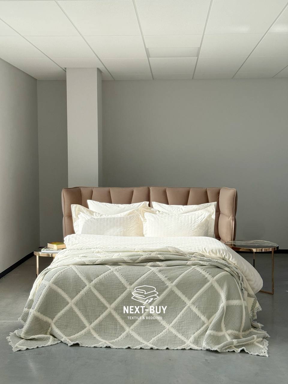 Муслиновое покрывало Sage bloom Olive евро Турция