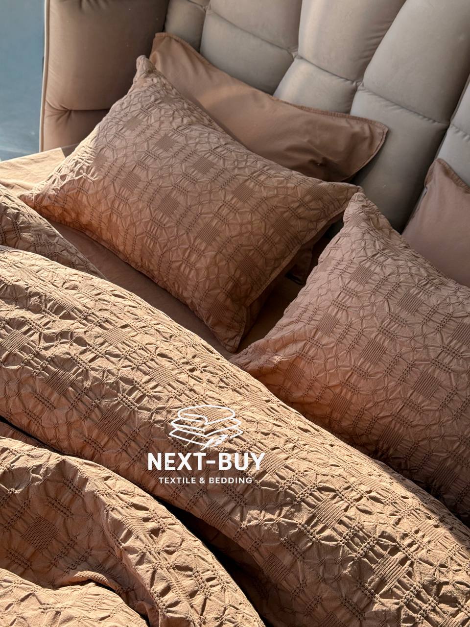 Ексклюзивна постільна білизна Limasso Kristal Wood Smoke 200x220 з вареної бавовни