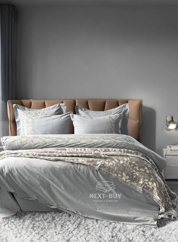 Постільна білизна варена бавовна євро Saheser Rocco Grey Туреччина