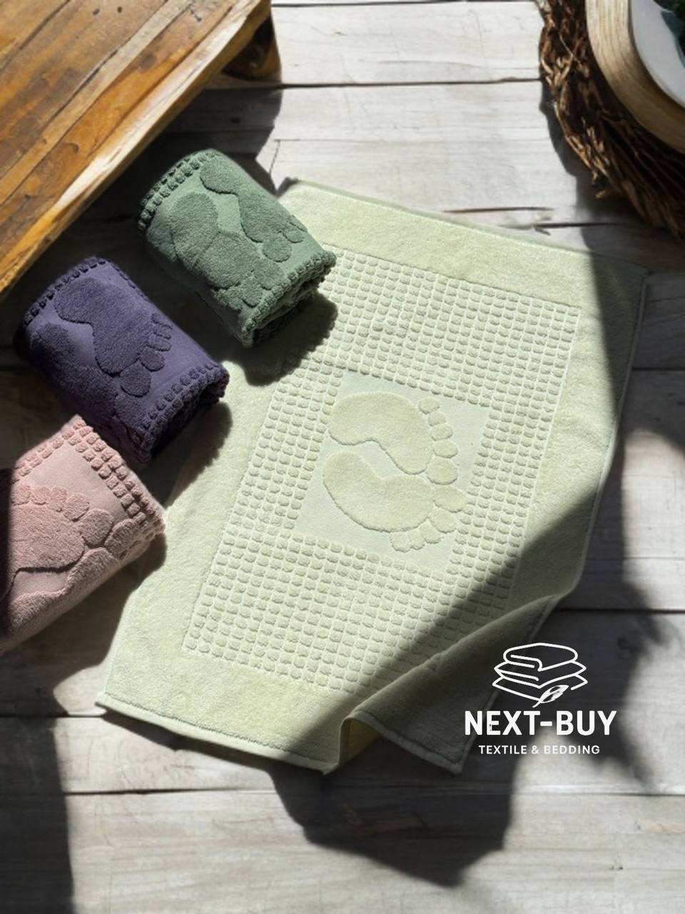 Натуральний килимок-рушник для ніг Febo Ayak paspas krem 50x70