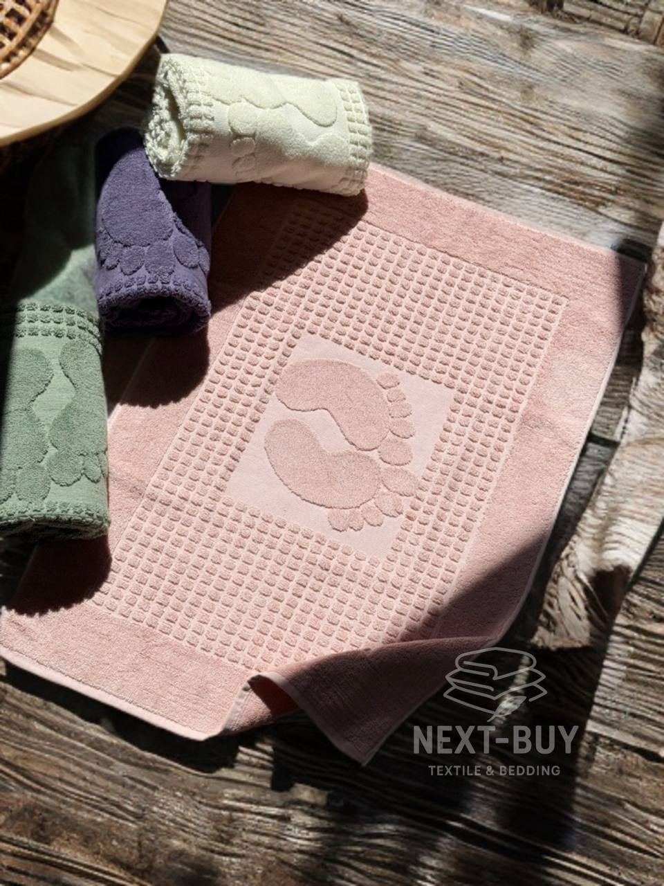 Натуральний килимок-рушник для ніг Febo Ayak paspas pink 50x70