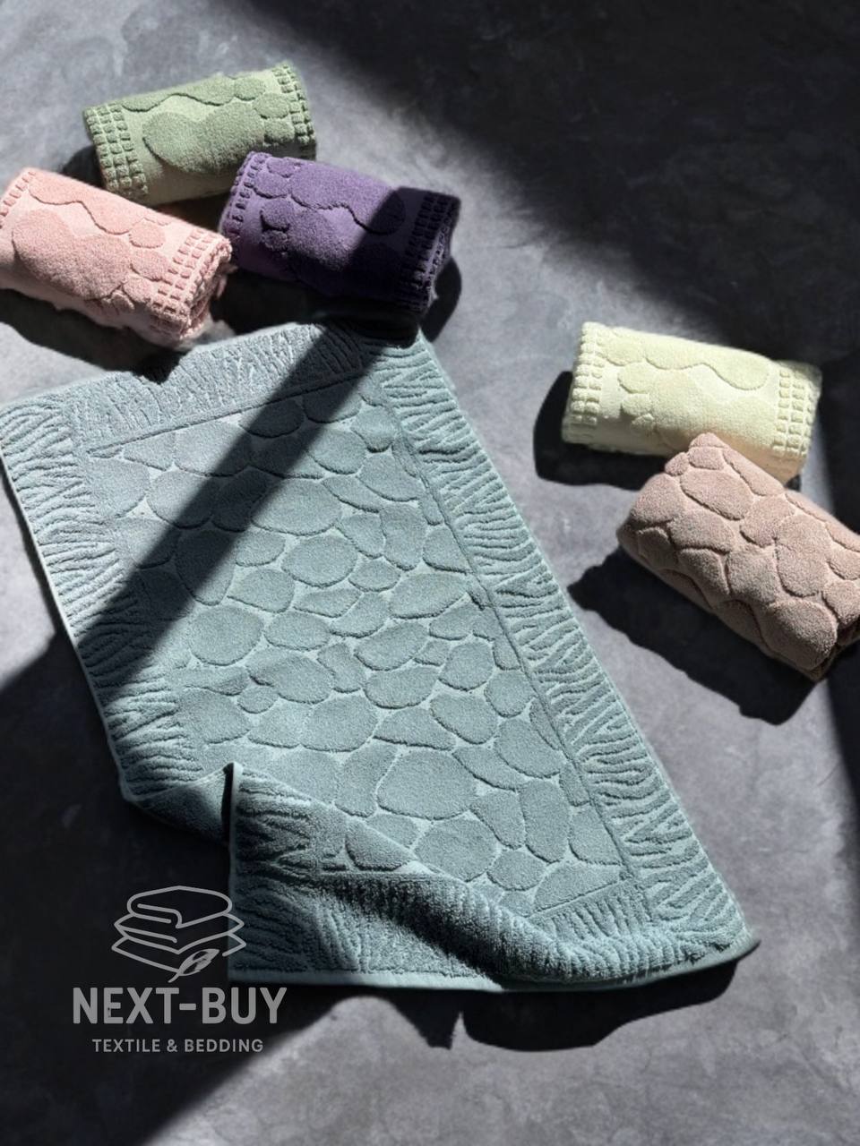 Натуральний килимок-рушник для ніг Febo Paspas gri 50x85