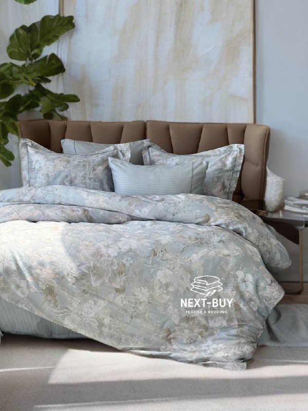 Постільна білизна Maison D'or Lily grey євро 200х220 тенсел