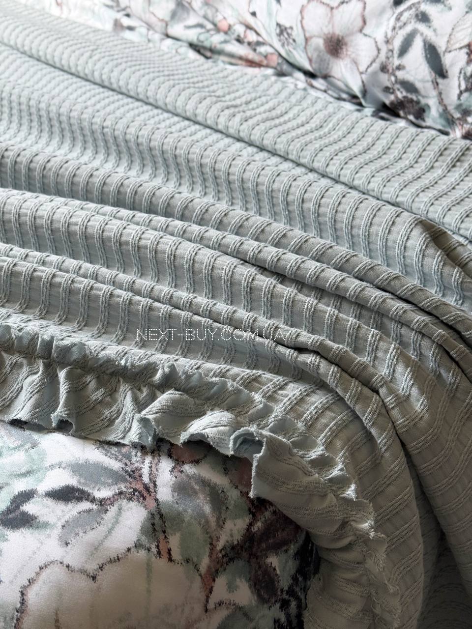 Жакардове покривало з наволочками Saheser Marta mint євро Туреччина