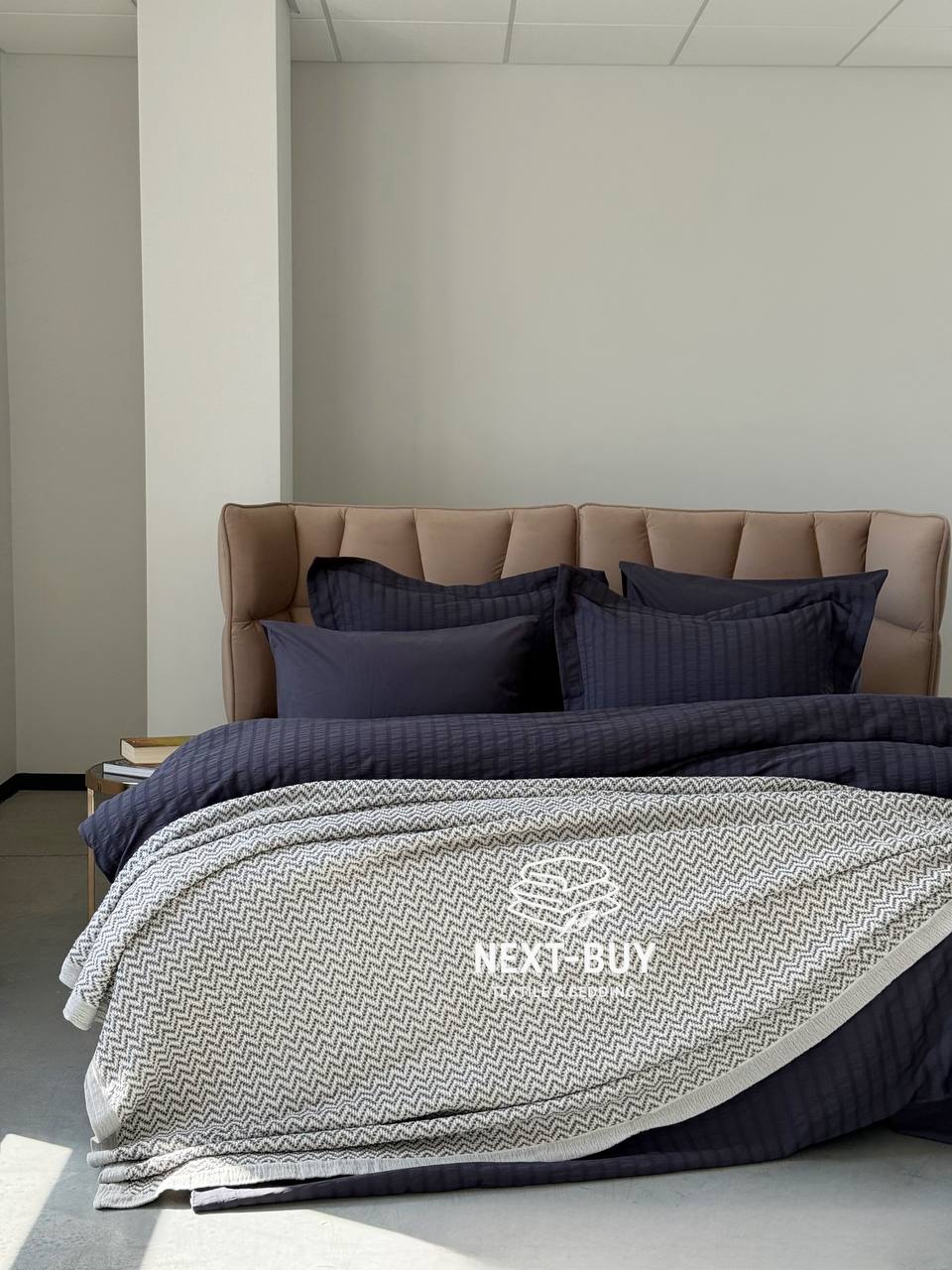 Легкий плед-піке Maison D'or Paris Missoma antrasit 220х240