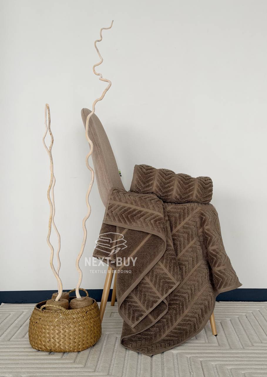 Рушники Multi Dark Brown – Туреччина, 100% бавовна, темно-коричневий з об’ємним візерунком 2 шт.