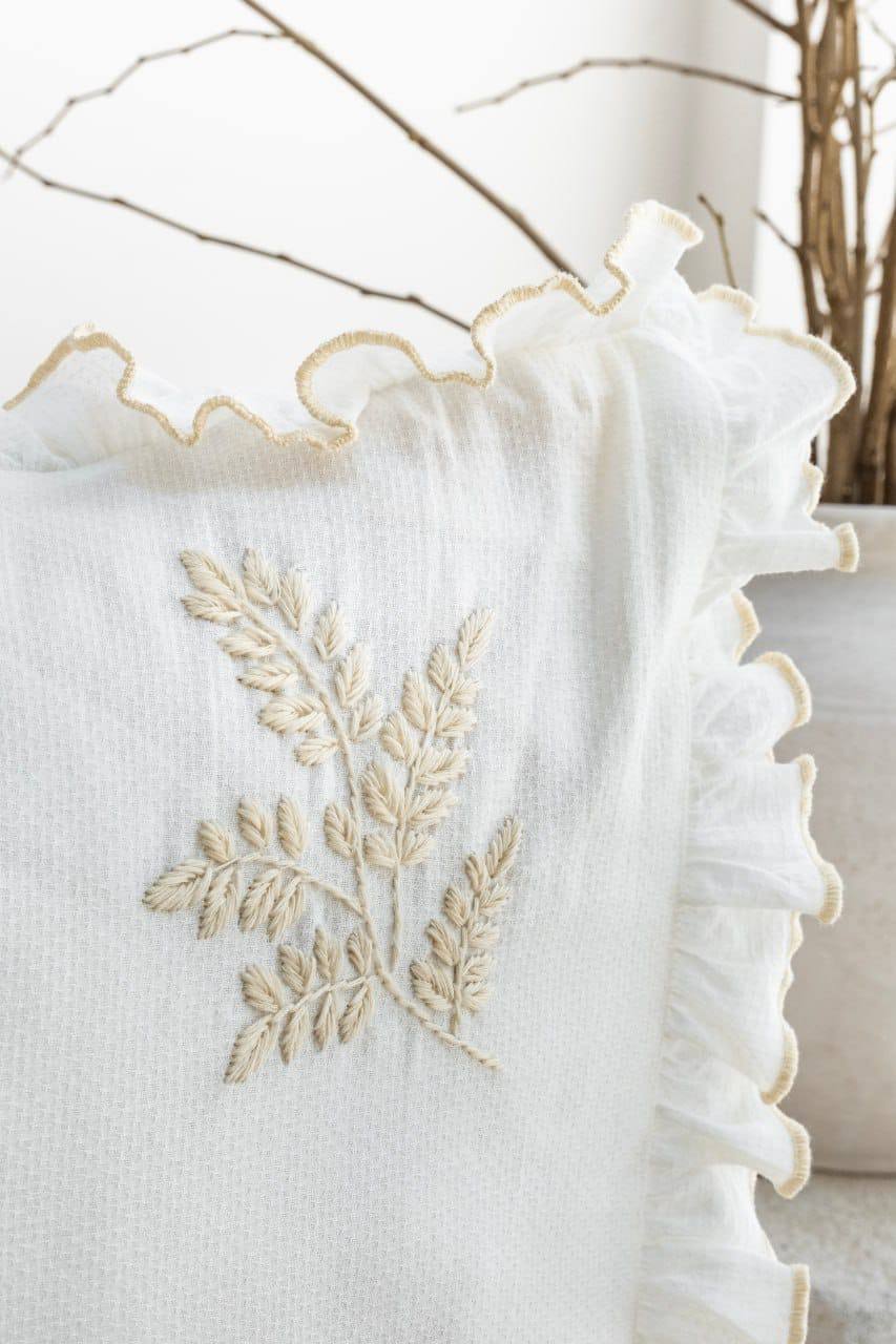 Постільна білизна Saheser Nova Stone євро 200×220 з вареної бавовни з вишивкою, Туреччина