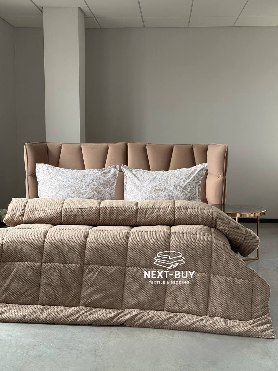 Постельное бельё с объёмным одеялом-покрывалом Kupon Uyku Seti — премиальный комплект для стильного и тёплого сна