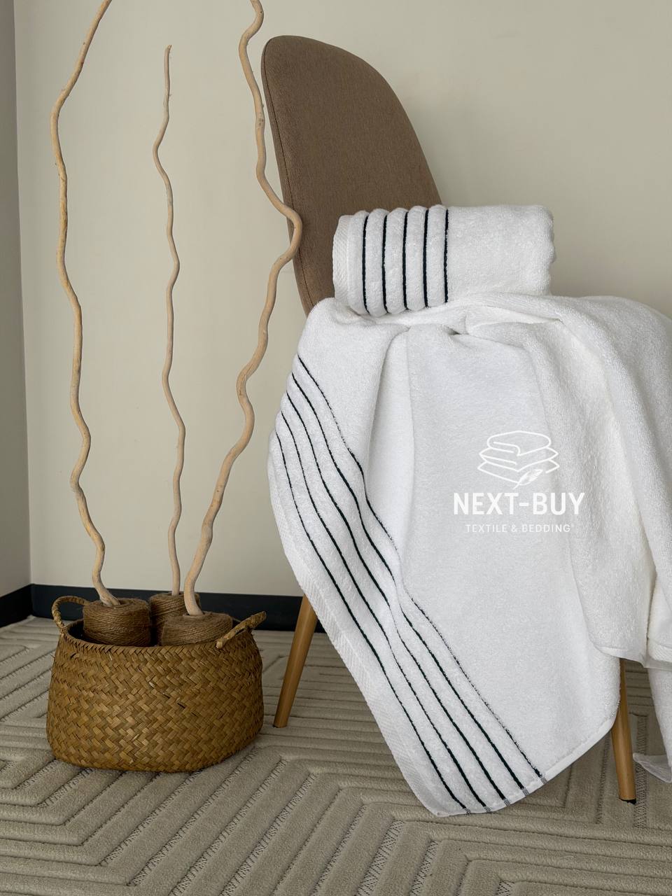 Набір махрових рушників Dark Blue Line 2 шт: 50×90, 70×140, Туреччина