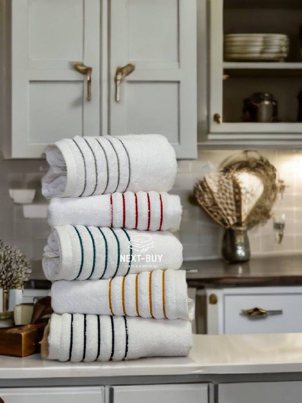 Набір кухонних махрових рушників Line 30×50 см, 5шт Туреччина