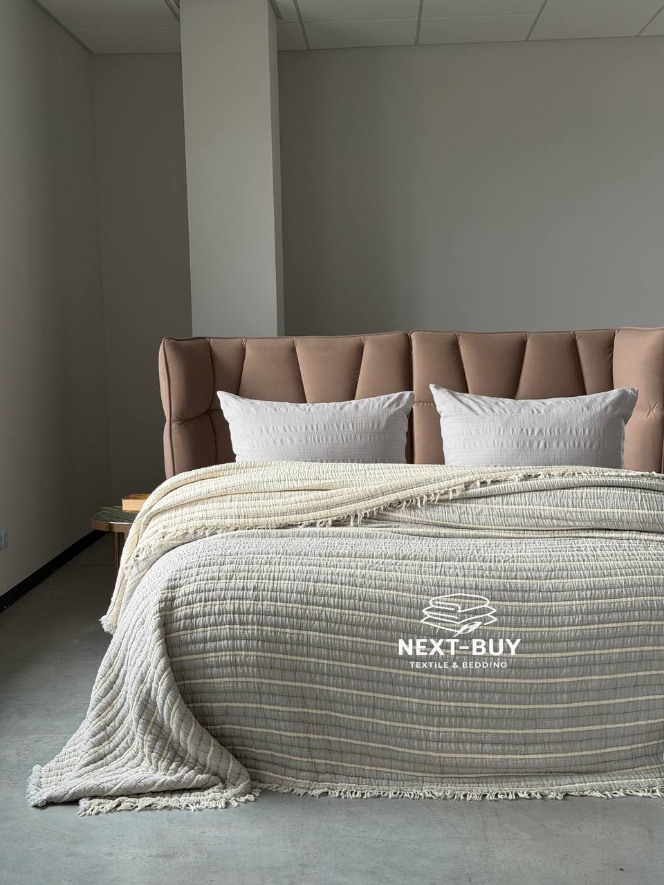 Муслінове покривало Saheser Luca Light Gri — 100% бавовна, 5-шаровий муслін, Туреччина