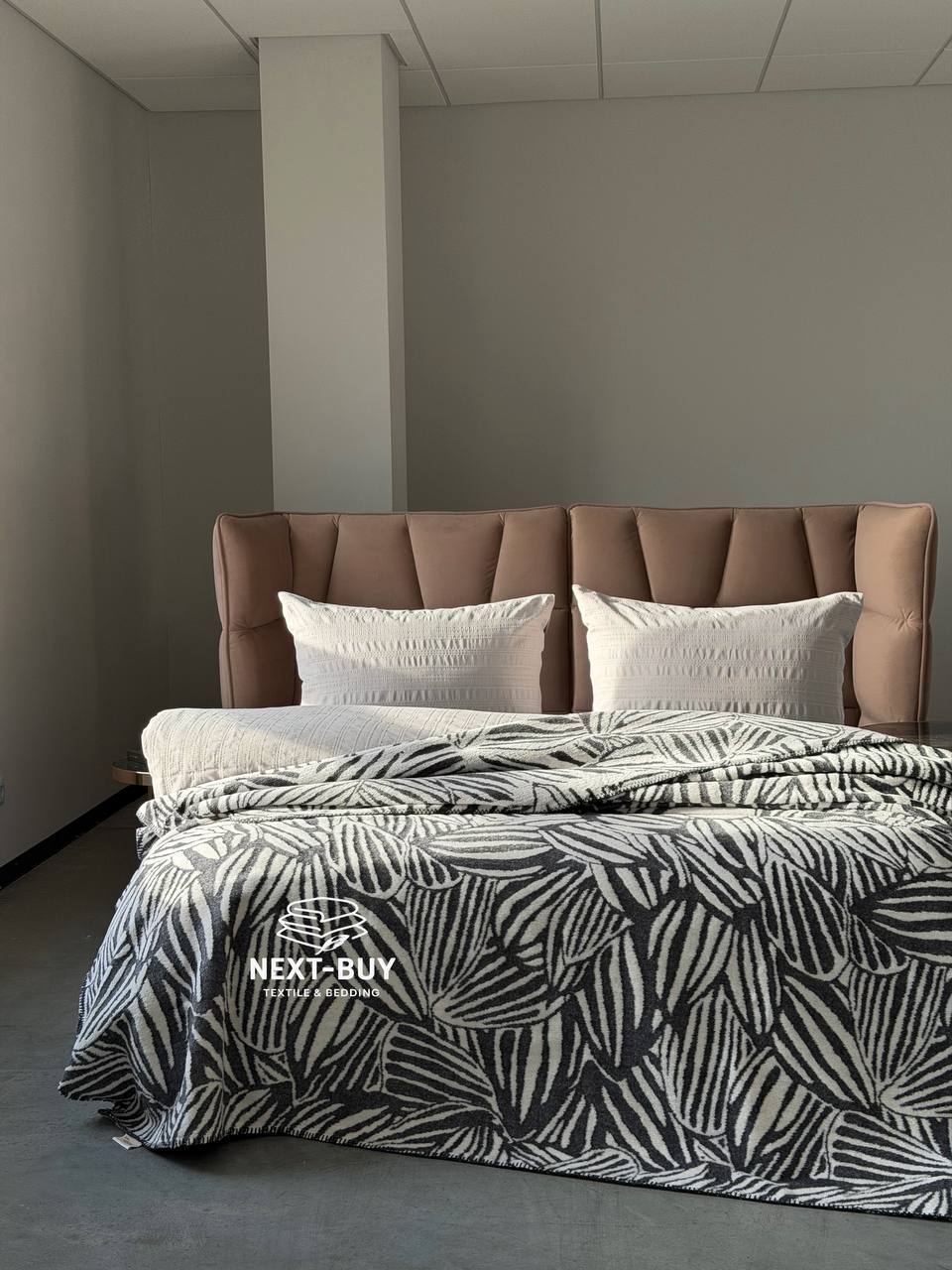 Плед TROPICANA Fume 150×220 — дымчато-серый плед, хлопковый плед Турция