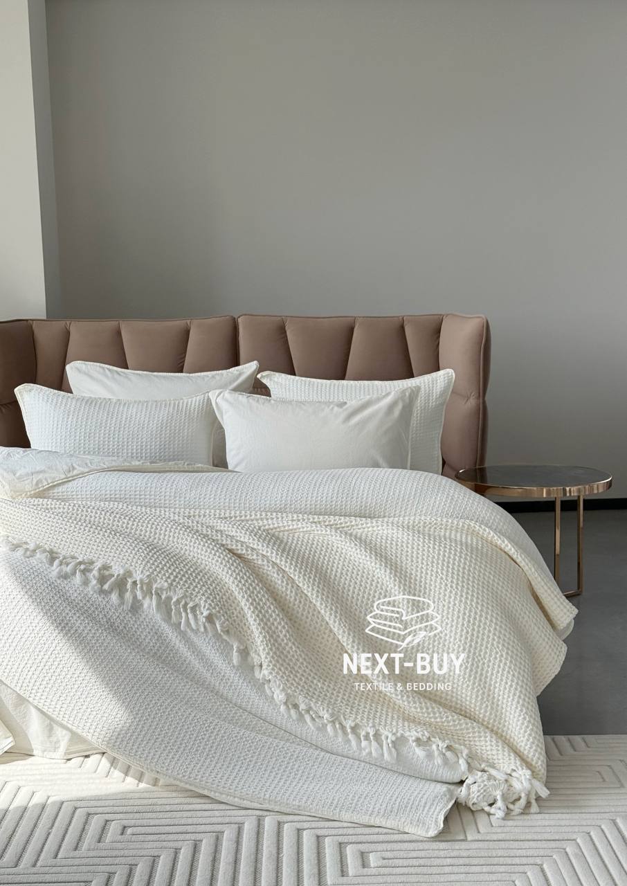 Ексклюзивна постільна білизна Limasso Bassin Snow White 200x220 з вареної бавовни