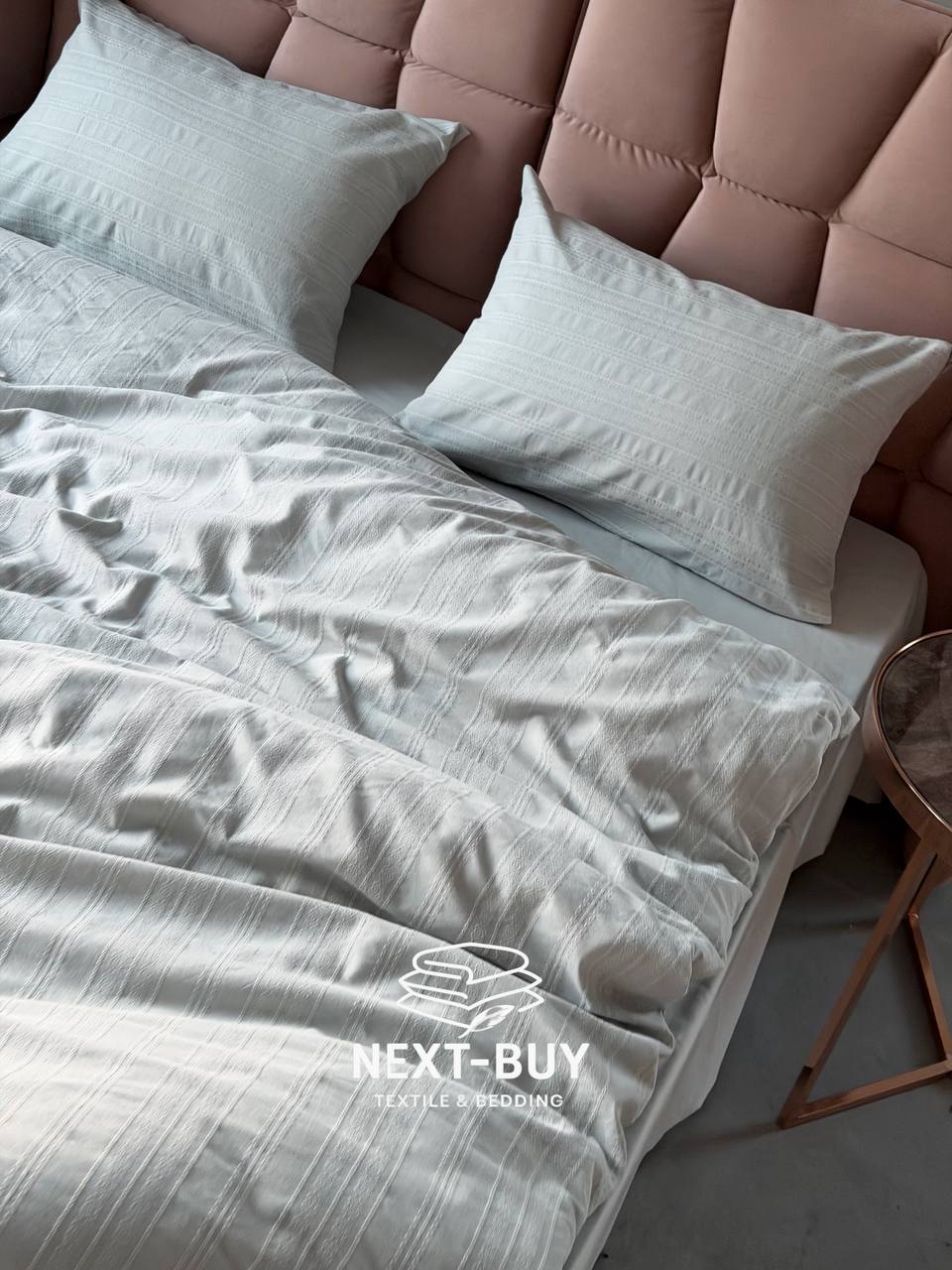 Постільна білизна Saheser Salve Mint євро 200х220 jacquard