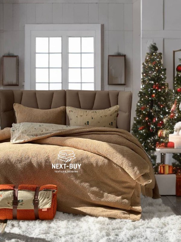 Зимовий комплект постільної білизни двосторонній Wooden Kahve євро Туреччина