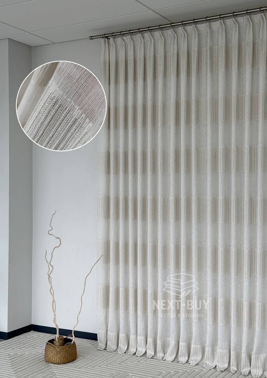 Фактурна тюль-штора Milano Harmony Beige Італія