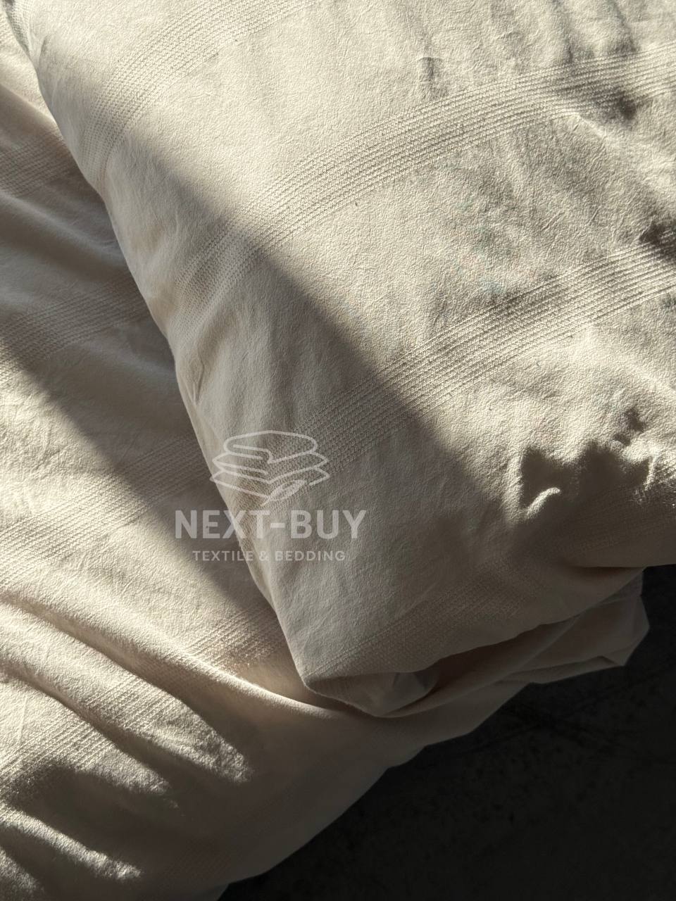 Ексклюзивна постільна білизна Limasso Cassandra Cream 200x220 з вареної бавовни