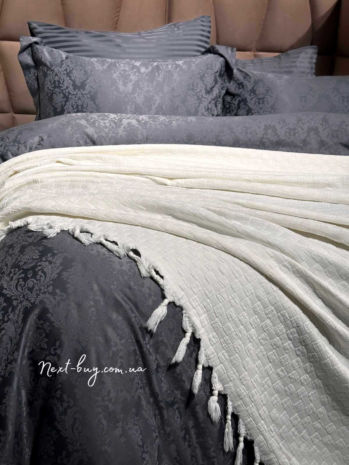 Maison D'or Paris My Favorite плед з бахромою кремовий 220х240