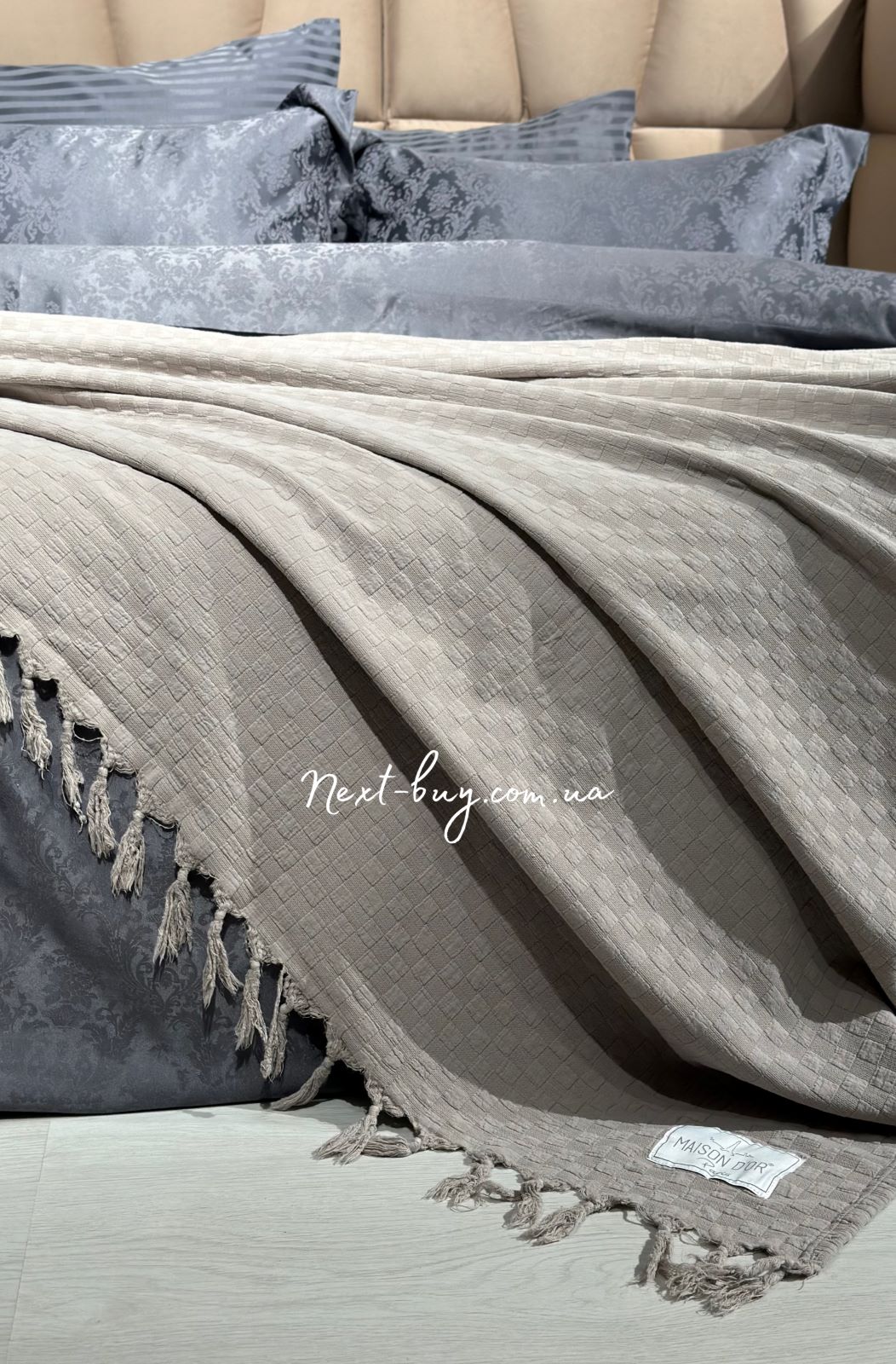 Maison D'or Paris My Favorite плед з бахромою беж 220х240