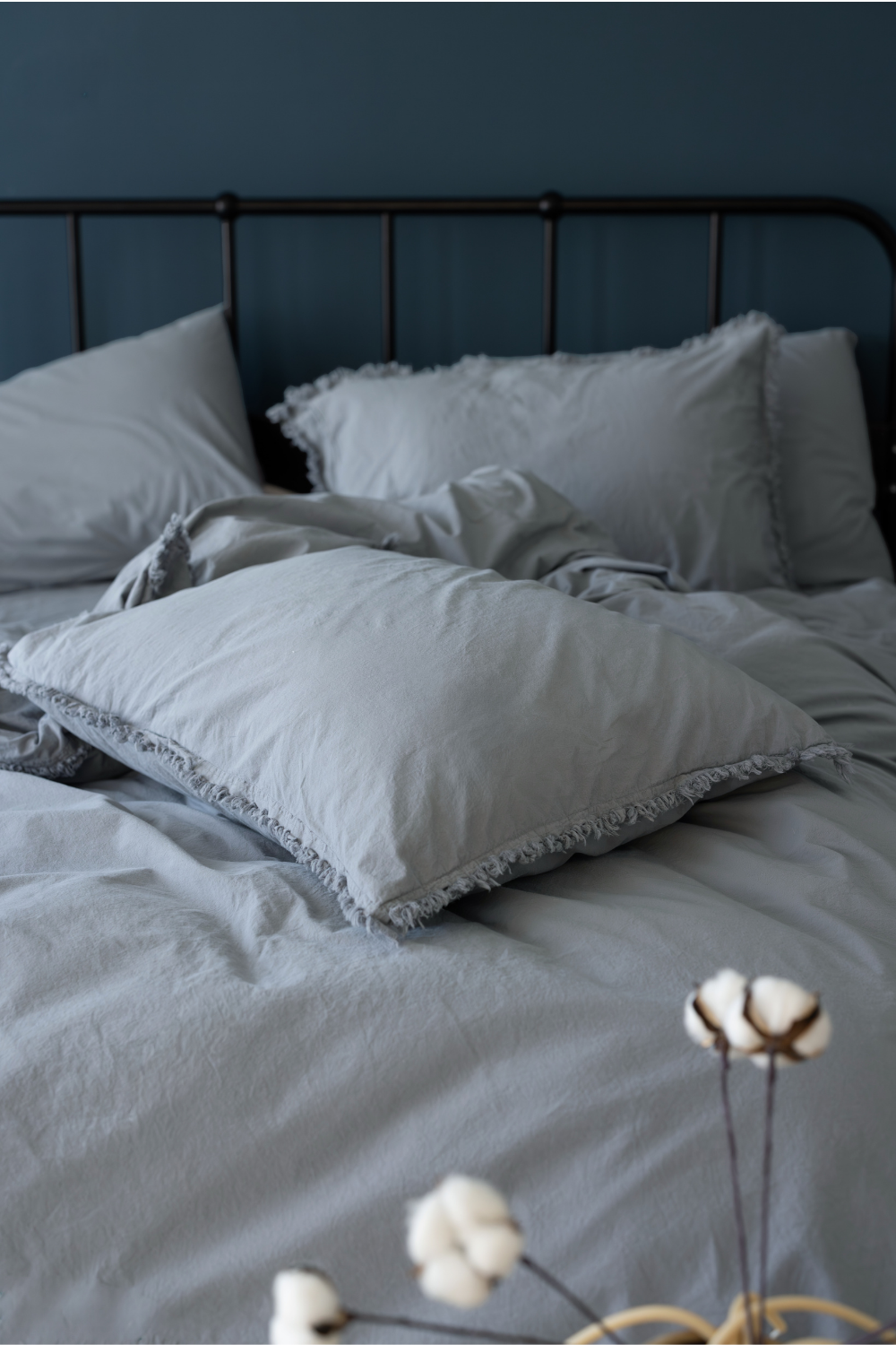 Постільна білизна POLINA GREY Natural Cotton Series з вареної бавовни, євро комплект 200×220