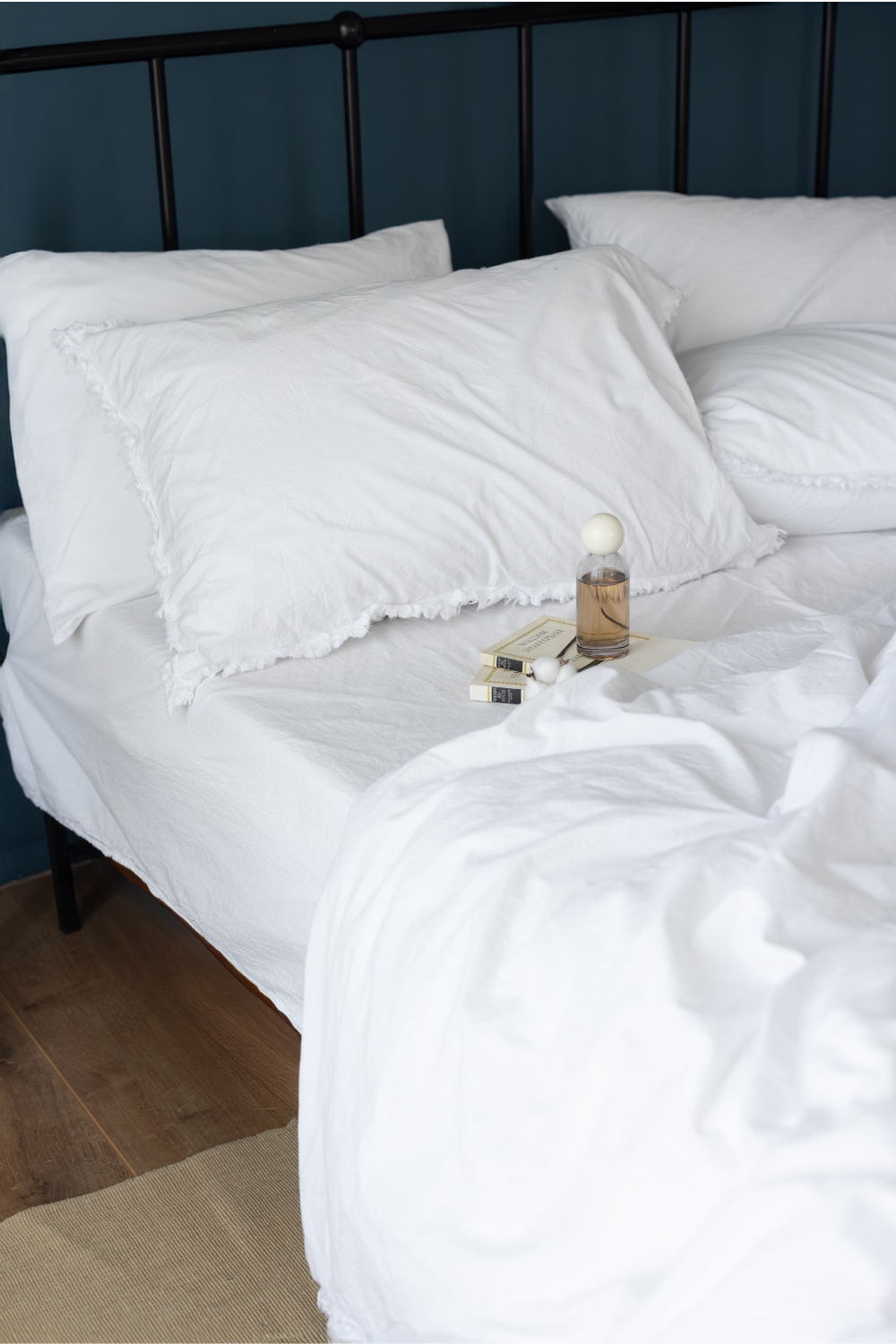 Постільна білизна POLINA WHITE Natural Cotton Series з вареної бавовни, євро комплект 200×220