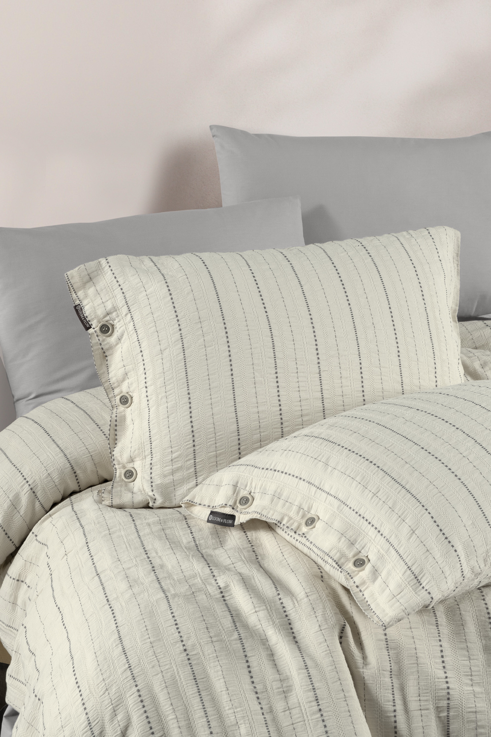 Постільна білизна RIHANNA GREY Natural Cotton Series з вареної бавовни, євро комплект 200×220
