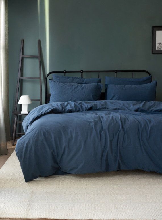 Постільна білизна JADORA DENIM Natural Cotton Series з вареної бавовни, євро комплект 200×220