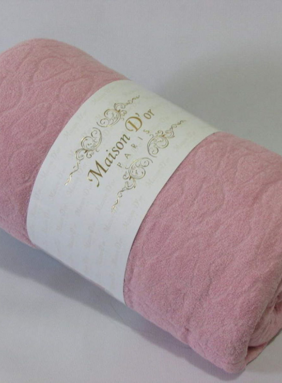 Maison D'or Paris простынь на резинке 180х200+28см махровая с наволочками розовая