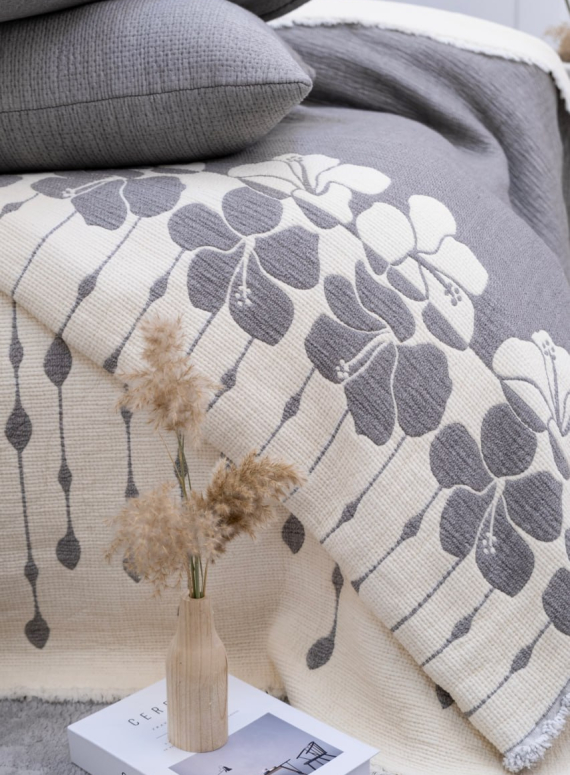 Муслінове покривало з наволочками Saheser Sole Gri євро Туреччина