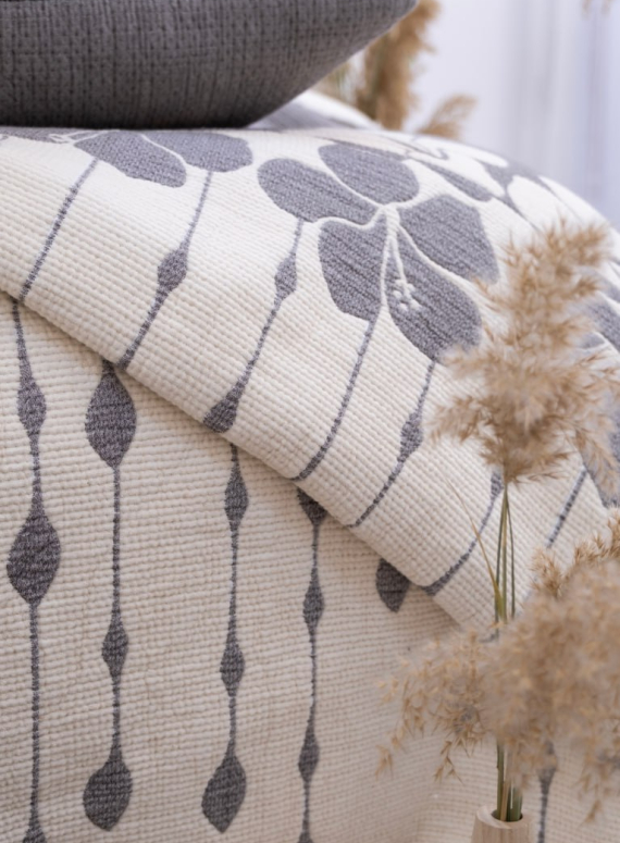 Муслінове покривало з наволочками Saheser Sole Gri євро Туреччина