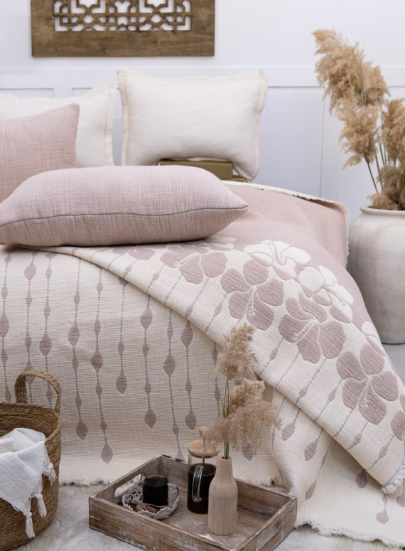 Муслінове покривало з наволочками Saheser Sole Bej євро Туреччина