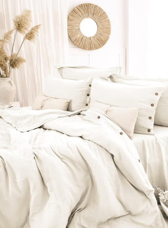 Постільна білизна Saheser Vetro Cream євро 200х220 jacquard