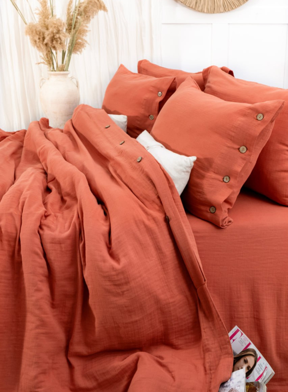 Постільна білизна Saheser Vetro Keremit євро 200х220 jacquard