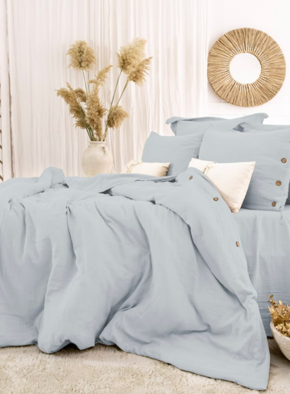 Постільна білизна Saheser Vetro Mavi євро 200х220 jacquard