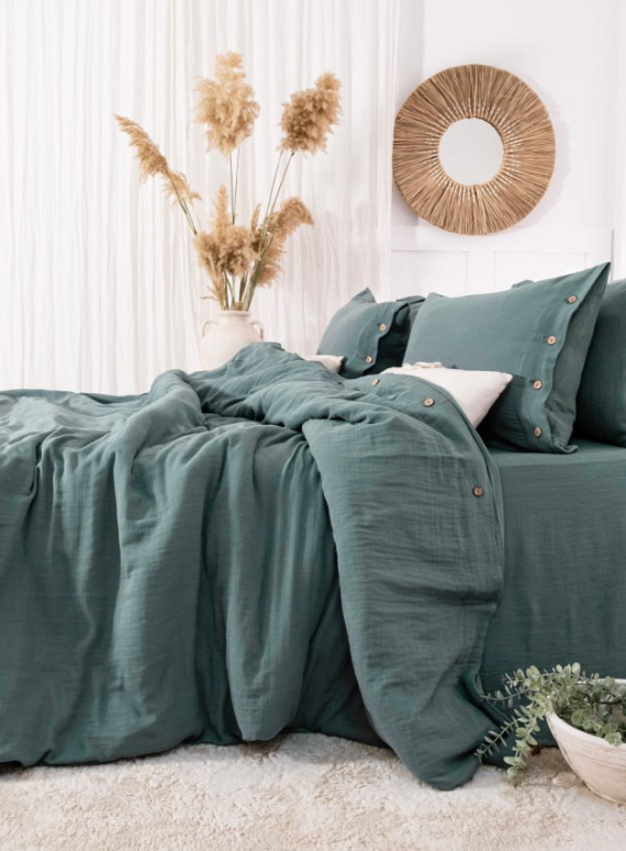 Постільна білизна Saheser Vetro Haki євро 200х220 jacquard