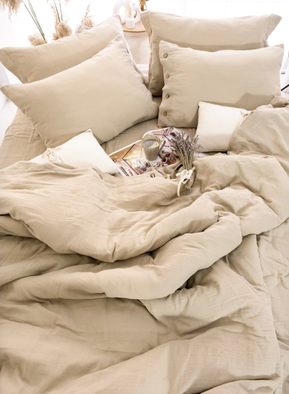 Постільна білизна Saheser Vetro Bej євро 200х220 jacquard