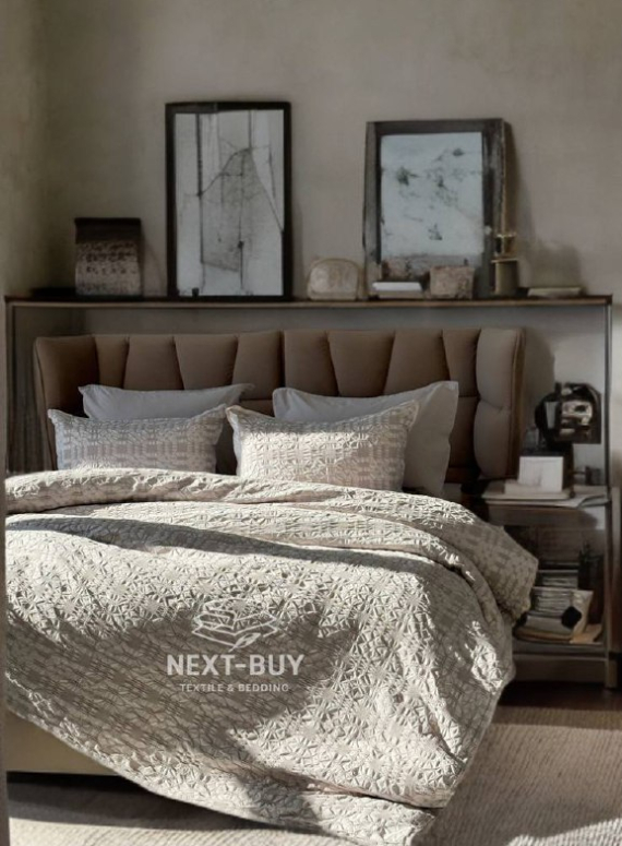 Эксклюзивное постельное белье Limasso Kristal Opal Grey 200x220 из вареного хлопка