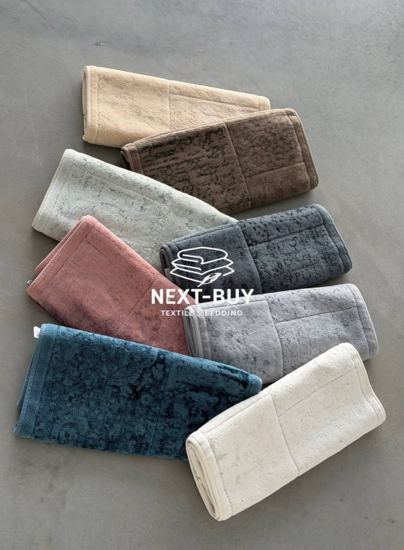 Преміум-набір килимів для ванної бавовняних Maison D’or Gardiner Patchwork Fildisi 2 шт (60×100 см + 50×60 см) | Туреччина