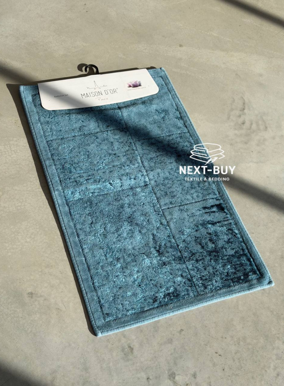 Набір бавовняних килимів для ванної Maison D’or Gardiner Patchwork Petrol 2 шт (60×100 см + 50×60 см) | Туреччина
