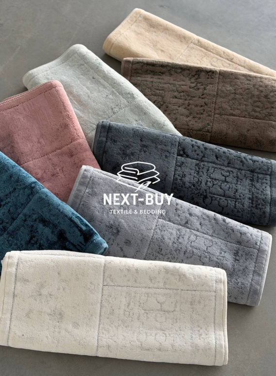 Набір бавовняних килимів для ванної Maison D’or Gardiner Patchwork Petrol 2 шт (60×100 см + 50×60 см) | Туреччина