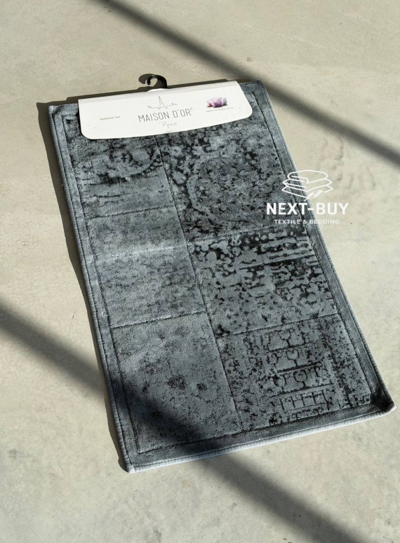 Набір килимів для ванної Maison D’or Gardiner Patchwork Antrasit 2 шт (60×100 см + 50×60 см) | Туреччина