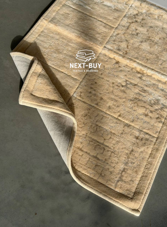 Преміум-набір килимів для ванної бавовняних Maison D’or Gardiner Patchwork Fildisi 2 шт (60×100 см + 50×60 см) | Туреччина