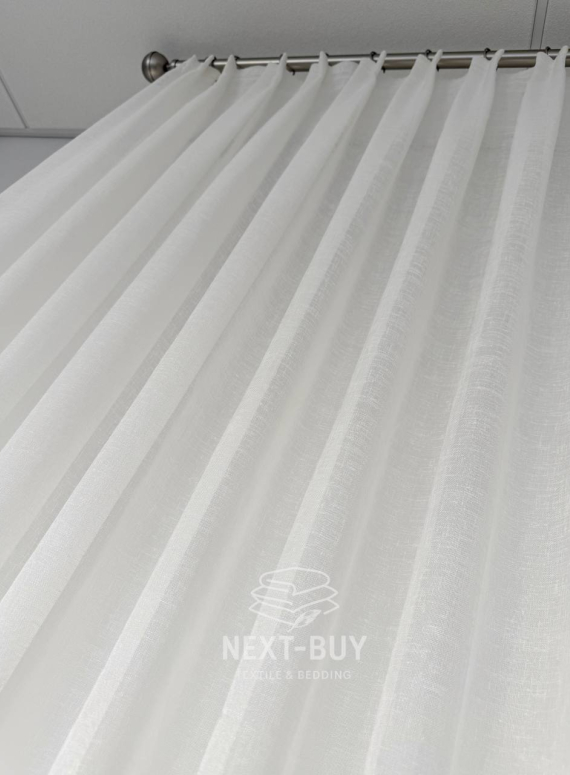 Тюль однотонний кремовий льон Linen Whisper Cream Туреччина